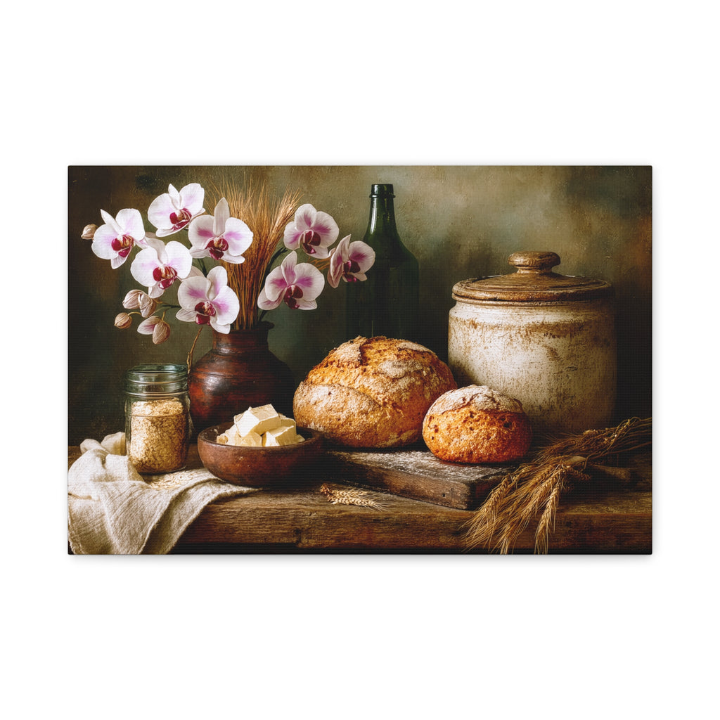 Wine, Bread & Orchids Matte Canvas Wall Art — "Does it getting any nicer than that?"