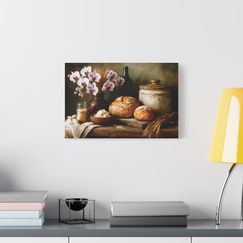 Wine, Bread & Orchids Matte Canvas Wall Art — "Does it getting any nicer than that?"