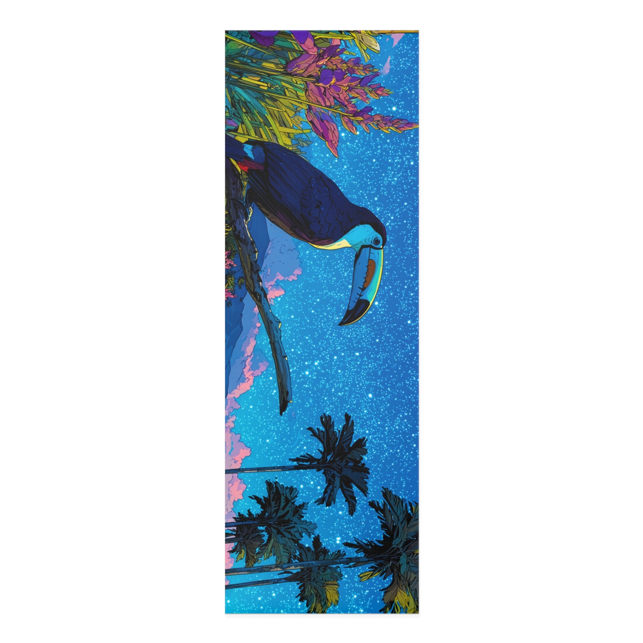 Tropical Toucan Foam Yoga Mat — Vibrant Palm Tree Beach Vibe