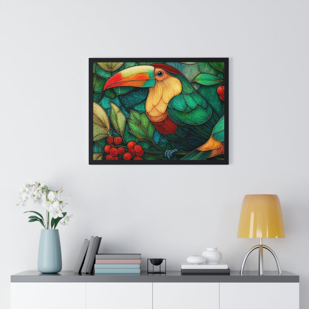 Tropical Toucan Framed Poster — Vibrant Jungle Wall Art
