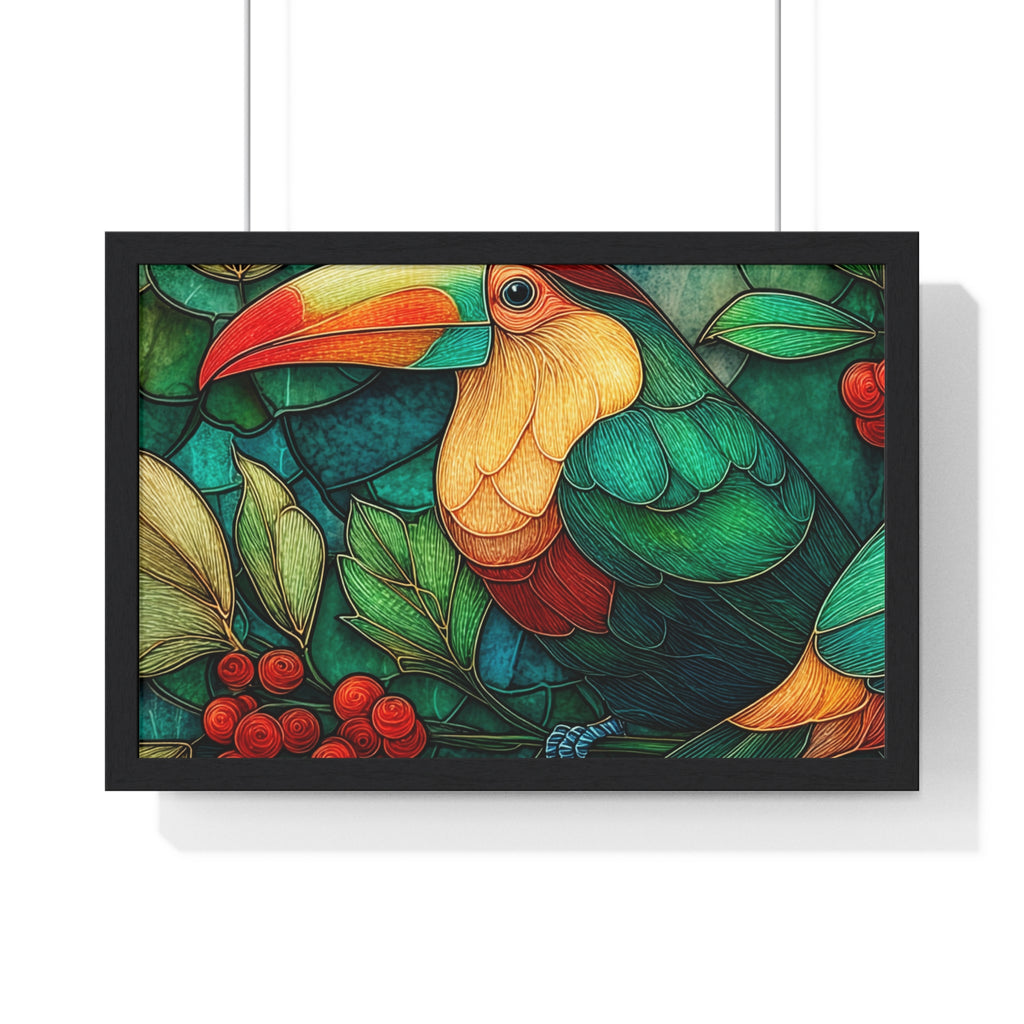 Tropical Toucan Framed Print — Vibrant Jungle Wall Art