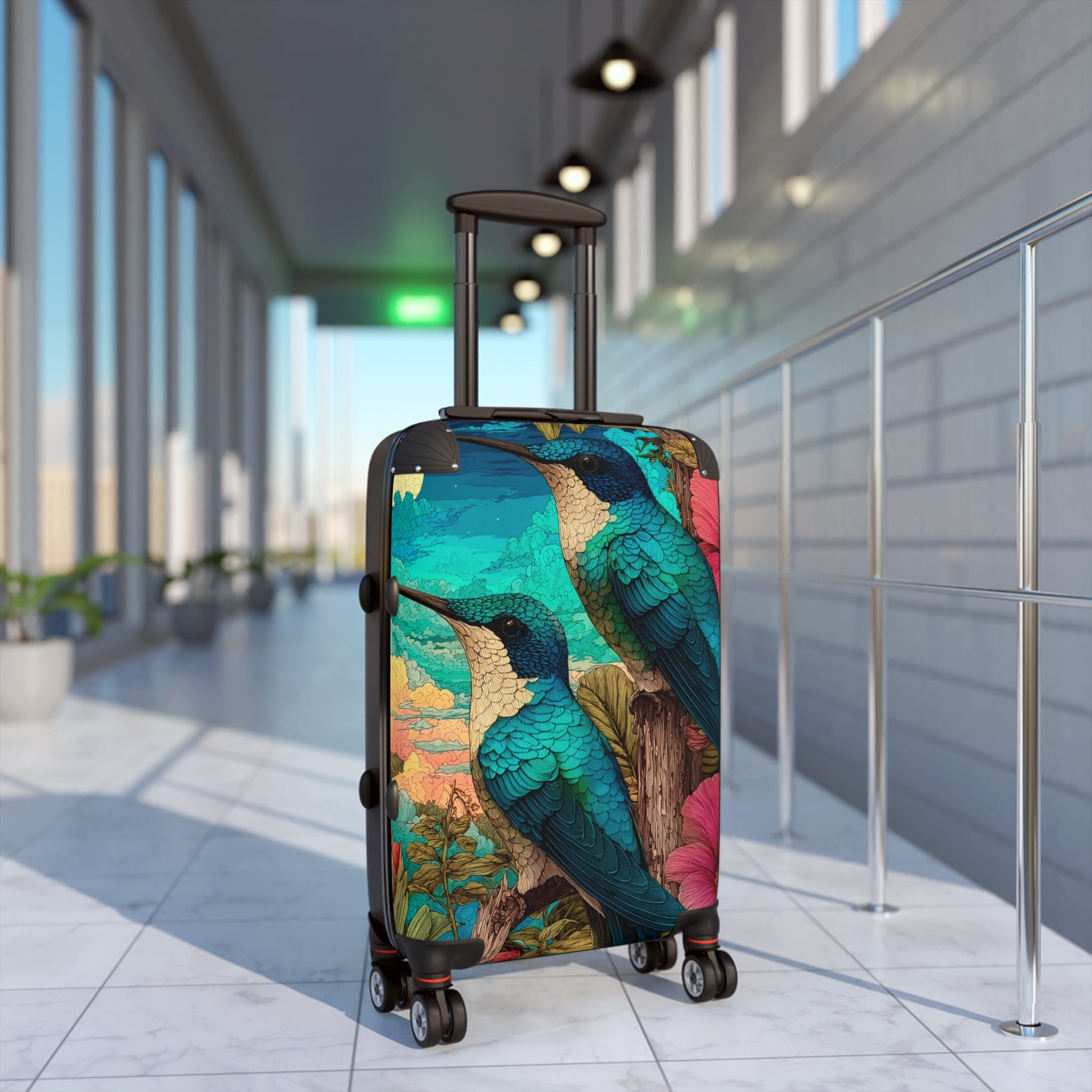 Hummingbird Paradise Carry-On Suitcase – Tropical Bird Luggage Cover Design