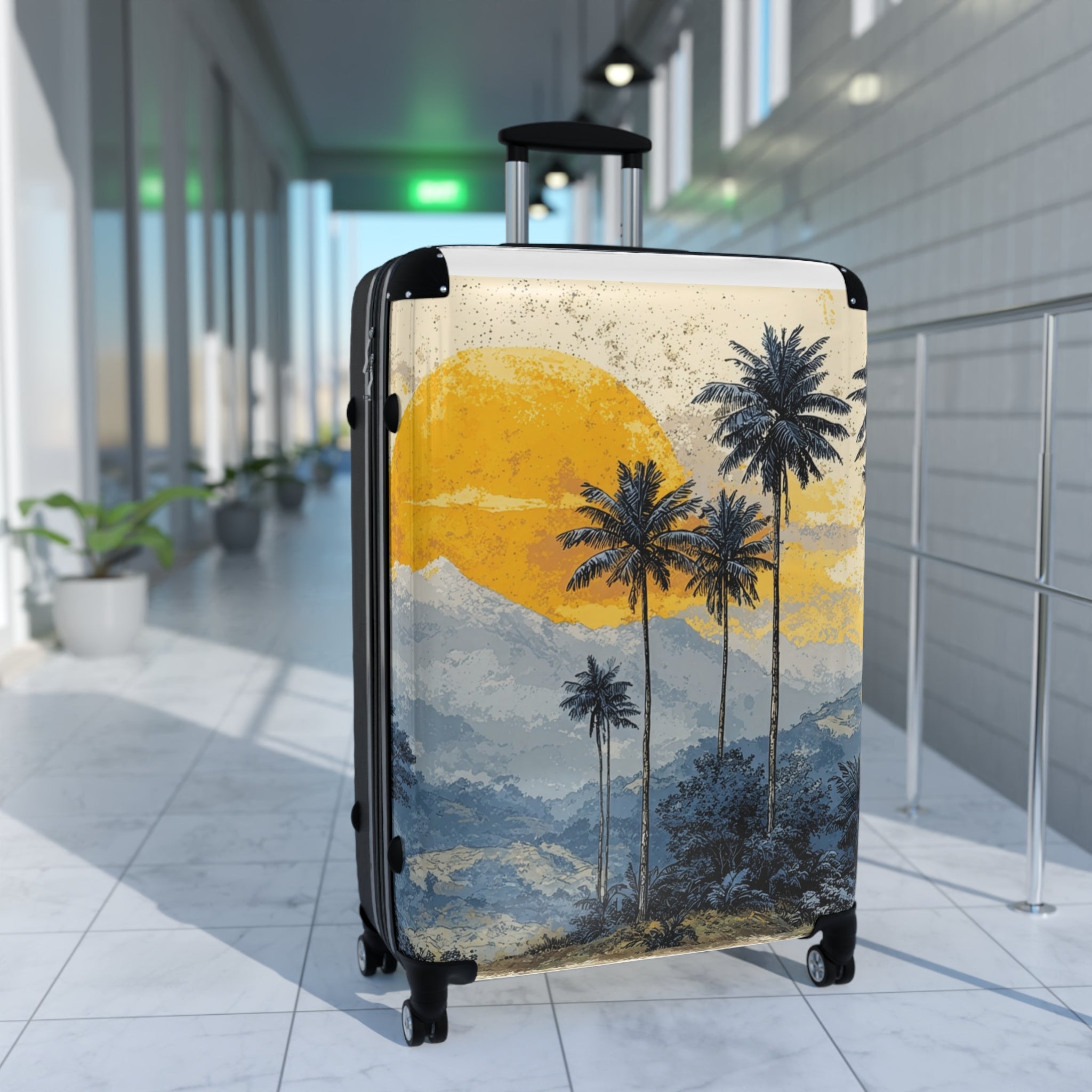 Travel Suitcase — Sunset Over Mountain Palms: 'Travel in Style'