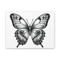 Monochrome Vintage Butterfly Matte Canvas Print