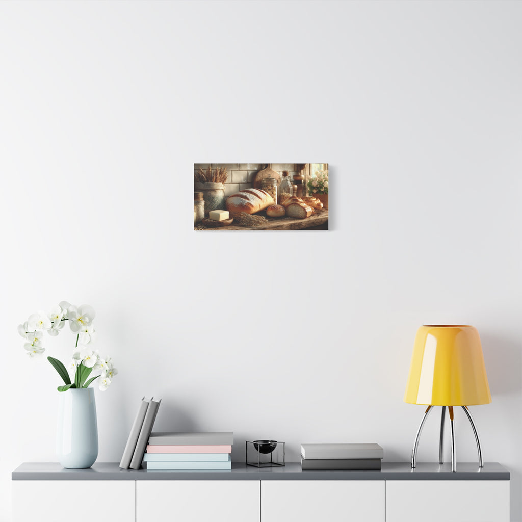 Sunlit Kitchen Bread Canvas — Matte Stretched Wall Art