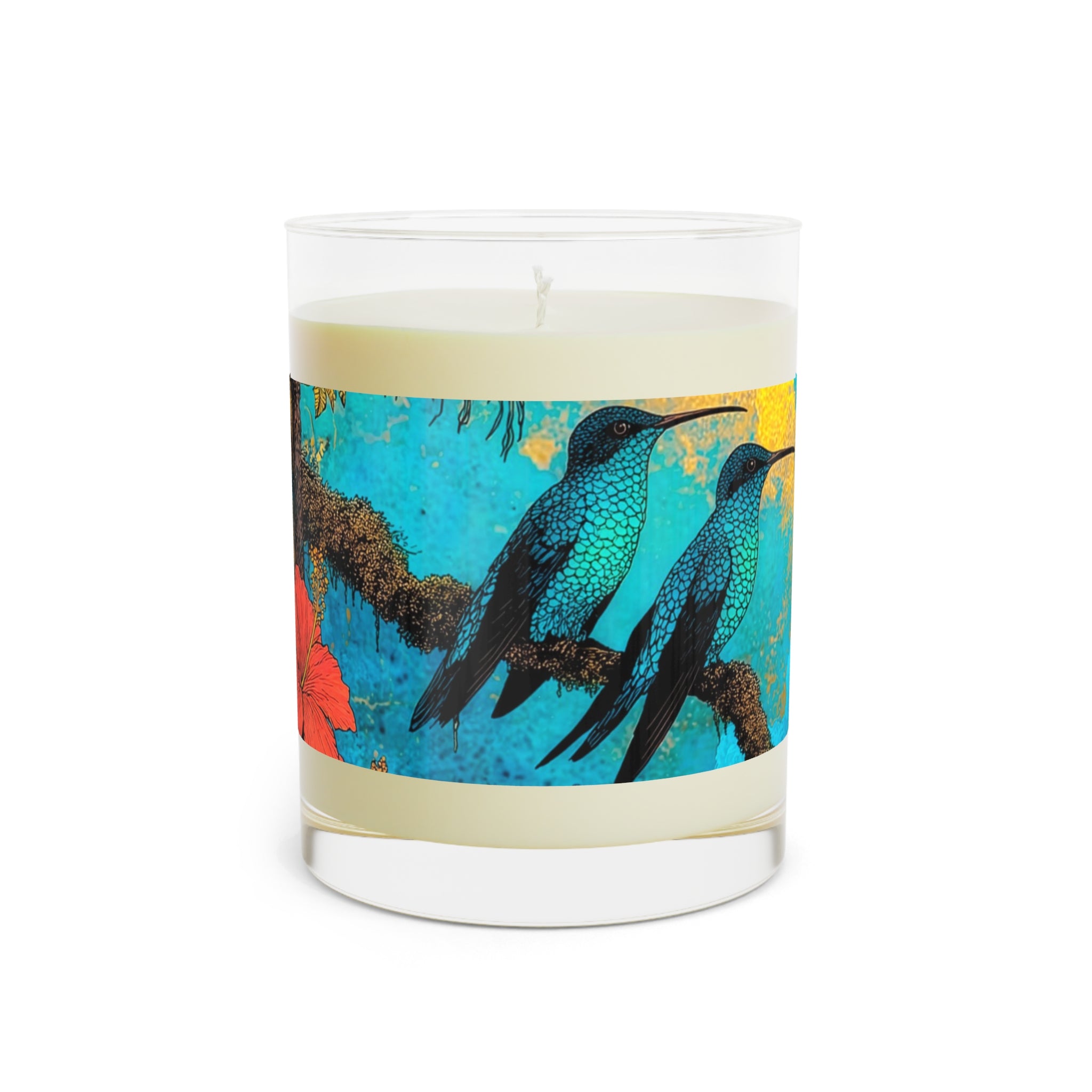 Tropical Hummingbird Scented Candle — 11oz Glass Candle with Hibiscus & Ocean Vibes