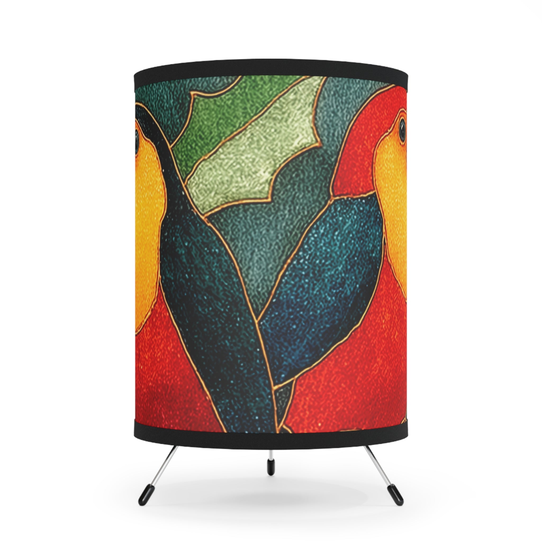 Tropical Toucan Tripod Lamp — Printed Shade Lamp with Vibrant Bird Art