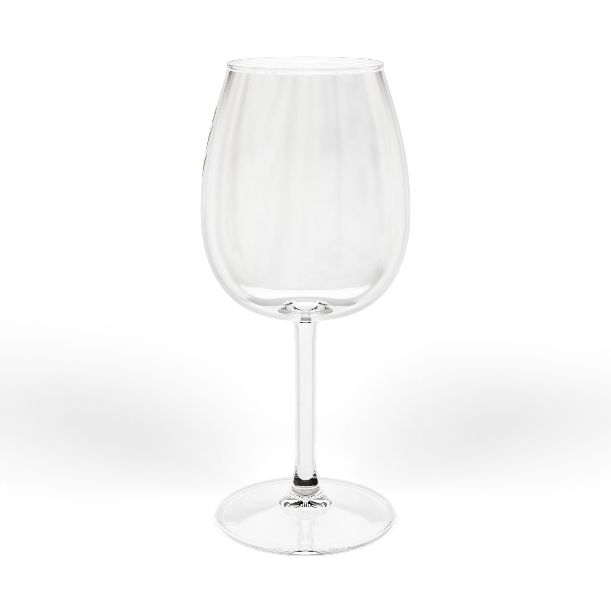 12oz Stemmed Wine Glass with Gold Floral Accent — Elegant Everyday Red & White Wine Glass