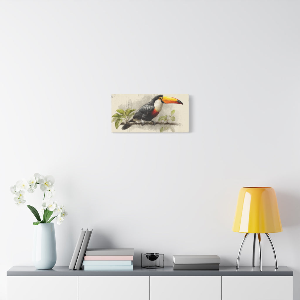 Toucan Canvas Wall Art — Tropical Bird Stretched Matte Print