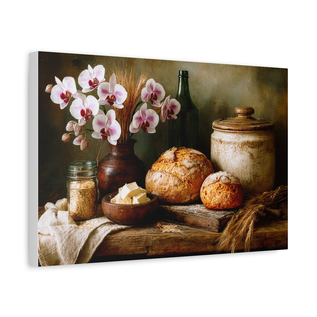 Wine, Bread & Orchids Matte Canvas Wall Art — "Does it getting any nicer than that?"