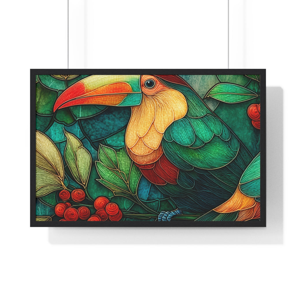 Tropical Toucan Framed Print — Vibrant Jungle Wall Art