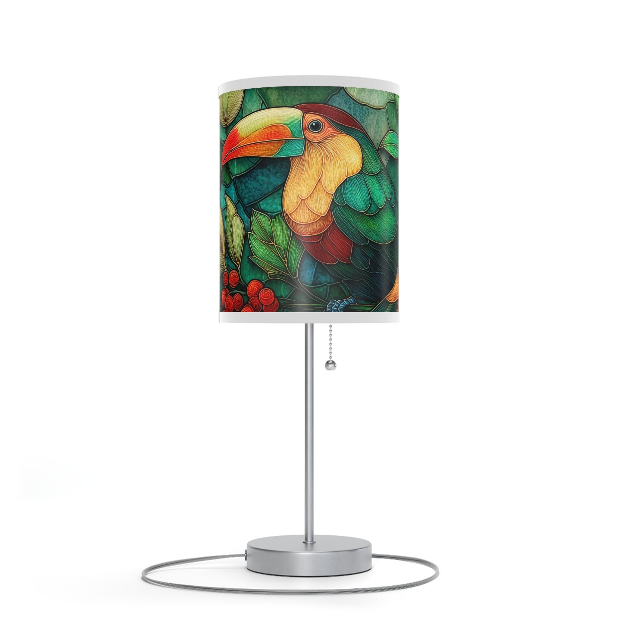 Tropical Toucan Table Lamp — Colorful Botanical Shade, US/CA Plug