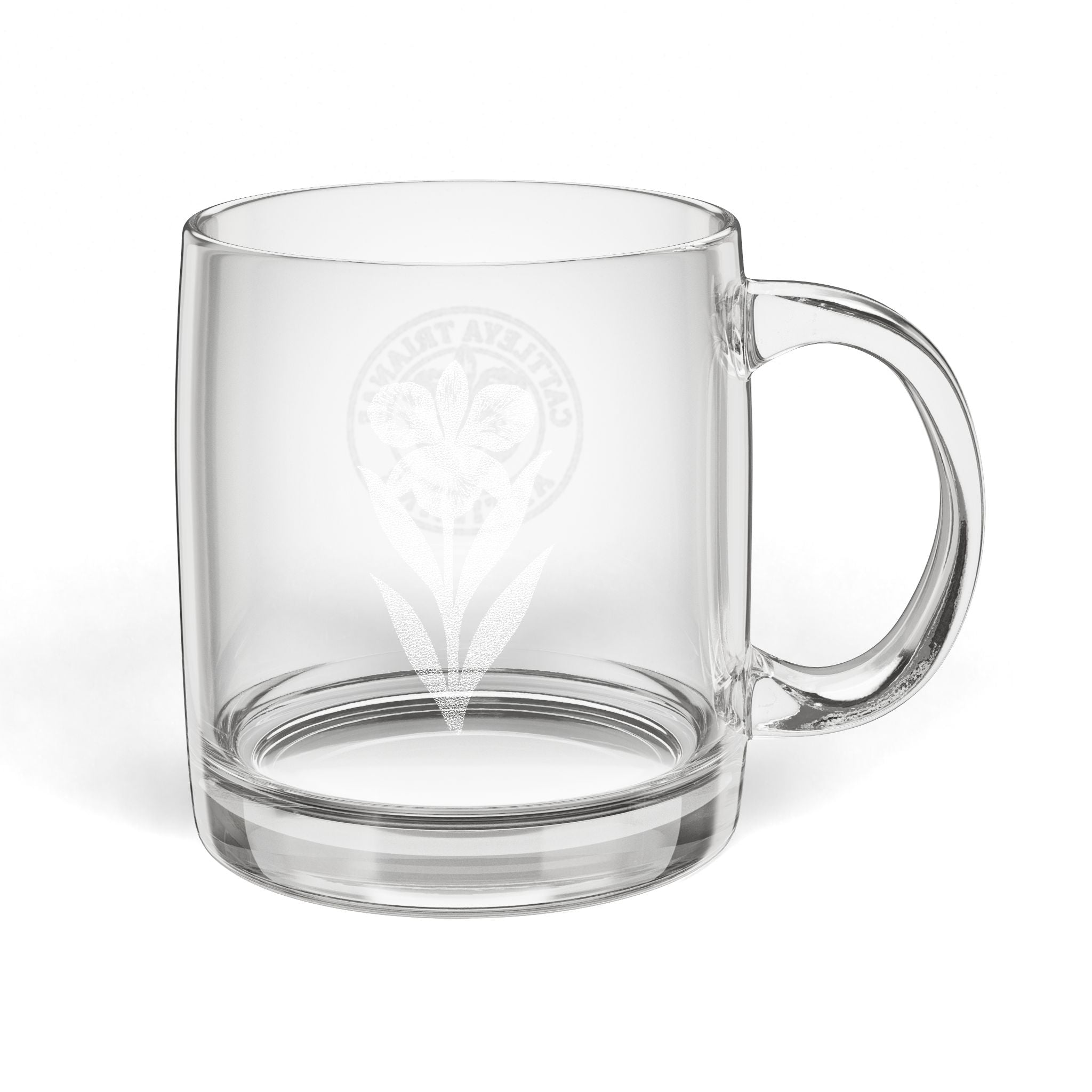 Cattleya Trianae Engraved 12.25oz Glass Coffee Mug